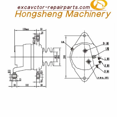 600-825-3151 alternatore 24V 40A del motore 6D125 di Generator Komatsu PC400-6 dell'escavatore